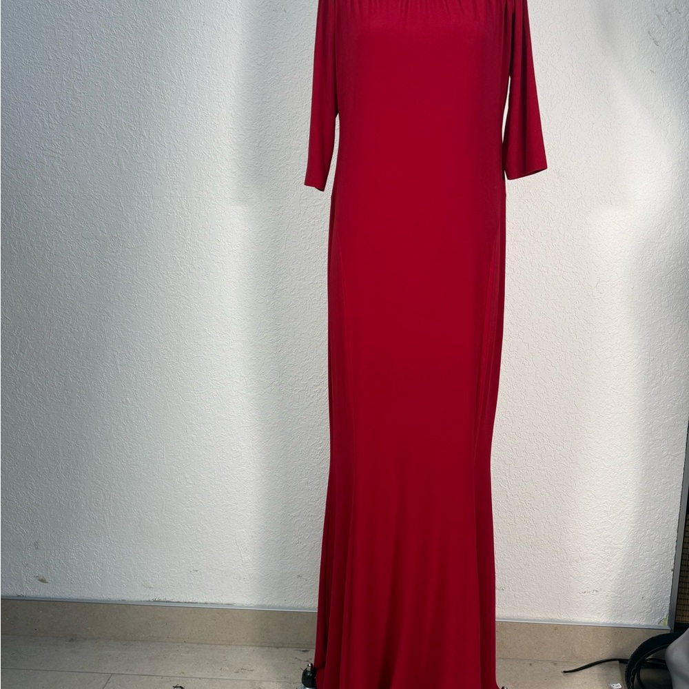 Norma Kamali Vibrant Red Long Sleeve Dress perfect cond. XL